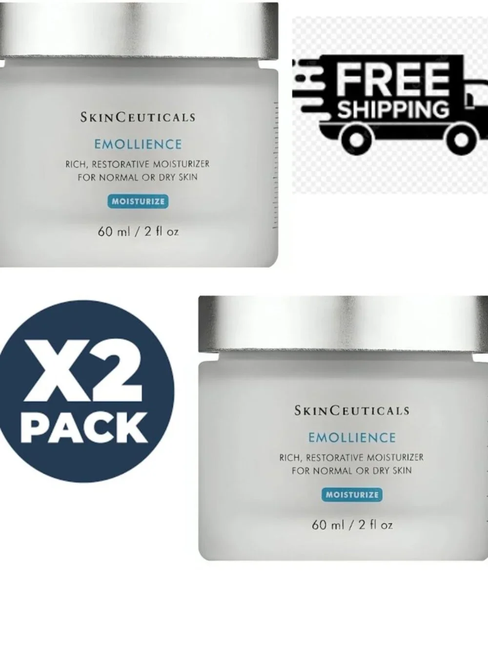 SkinCeuticals Emollience Hydrating Face Cream 60ml (pack of 2)